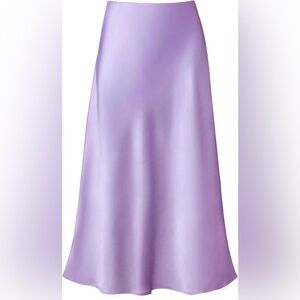 Elegant Lavender Satin Skirt